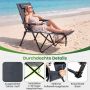 Outdoor chair, 4-position backrest, Gray, 156.5 × 52 × 82.5 cm