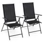 Outdoor chairs, 2 pcs., 5 positions, Black, 79–100 × 57 × 80–100 cm