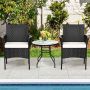 Outdoor Chair Set, 2 pcs, Black