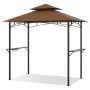 Outdoor BBQ Gazebo, 2 Shelves, 7 Hooks, 8 × 8.4 × 5 ft