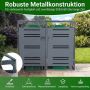 Outdoor container storage unit, for 2 containers, Grey, 132 × 117 × 80 cm