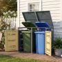 Outdoor container storage unit, for 2 containers, Grey/yellow, 132 × 117 × 80 cm