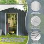 Outdoor storage unit, Sliding doors, Gray, 182.88 × 243.84 × 182.88 cm