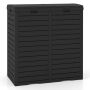 Outdoor trash can, 2 buckets, 135 l, Black, 77 × 40 × 86 cm