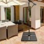 Outdoor umbrella base, 4 panels, Black, 96 × 96 × 7.5 cm