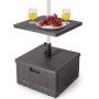 Outdoor umbrella base, with table top, Brown, 53.34 × 44.45 × 53.34 cm