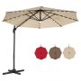 Outdoor umbrella, 28 LED lights and base, 300 × 300 × 253 cm
