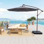 Outdoor umbrella, 40 LED lights, 300 × 300 × 250–280 cm