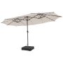 Outdoor umbrella, double, 48 LED lights, 470 × 280 × 251 cm