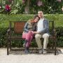 Outdoor garden bench, PE rattan, powder-coated steel