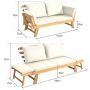 Outdoor sofa bed, Adjustable armrests, Sand, 198 × 75 × 75 cm