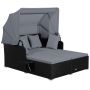 Outdoor sofa bed, with canopy and 2 side tables, 165 × 153 × 138 cm