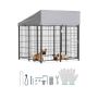 Āra suņu voljērs VEVOR SKU2025001, Melna/sudraba, 1,12 × 1,15 × 1,25 m