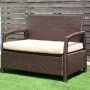 Outdoor bench, two-seater, Brown/beige, 107.95 × 83.82 × 63.5 cm