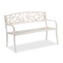 Dārza sols Relaxdays, 2–3 vietām, balts/zelta, 127 × 87 × 57 cm