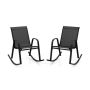 Outdoor rocking chairs, 2 pcs, Black, 91.44 × 86.36 × 62.23 cm