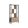 Living room cabinet with 4 open shelves, brown-black