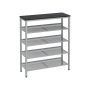5-tier industrial style shoe rack, gray