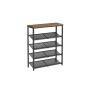 Shoe shelf 30x75x93cm., black/brown