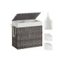 Laundry basket with lid and accessories, gray