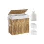 Laundry basket with lid and accessories, natural color