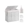 Laundry basket with lid and accessories, white