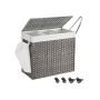 Laundry basket on wheels with 3 compartments, gray