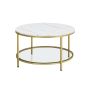 Transparent coffee table 80x45.5cm., black/white