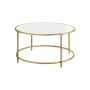 Round coffee table with metal frame