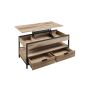 Coffee table 50x100x63cm., light brown/black