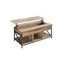 Coffee table 60x120x62cm., light brown/black