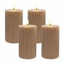 LED bloku sveces Relaxdays, 4 gab, 13 × 7,5 cm