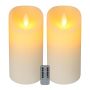 Набор LED-блочных свечей Relaxdays, 2 шт, Ø 10 × 24,5 см