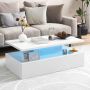 LED coffee table, 2-tier, 110 × 60 × 40 cm