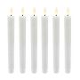 LED konusveida sveces Relaxdays, 6 gab, Balta, Ø 2 × 25 cm