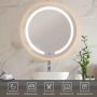LED bathroom mirror, round, touch switch, Ø 49.5 × 2.5 cm