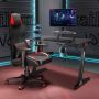 LED Gaming Desk with Monitor Stand and 8-Color Lighting, 80 kg
