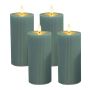 LED-свечи Relaxdays, 4 шт, Зелёные, Ø 7,5 × 18 см