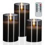 Набор LED-свечей в стеклянных ёмкостях Relaxdays 10050406_111, 3 шт