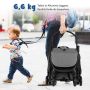 Lightweight Folding Stroller with Adjustable Backrest, 6.6 kg, Gray