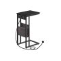 Side table with charging station 30x40x62cm., black