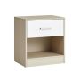 Bedside table 28x39x41cm., light brown/white