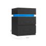 Nightstand with LED lighting 35x40x55cm., black