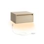 Hanging bedside table with lighting 35x40x18cm., light brown