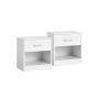 Set of 2 bedside tables 28x39x41cm., white
