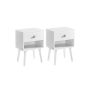Set of 2 side tables 28x39x55cm., white/gold color