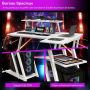 L-shaped gaming desk, L-shaped, 2 outlets and 2 USB ports, 107 × 93 × 45 cm