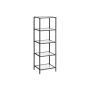 Transparent shelf 30x40x124.5cm., black color