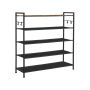 5-tier shoe rack with hooks, brown - black