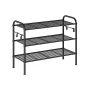 Shoe shelf 28x68x53cm., black
